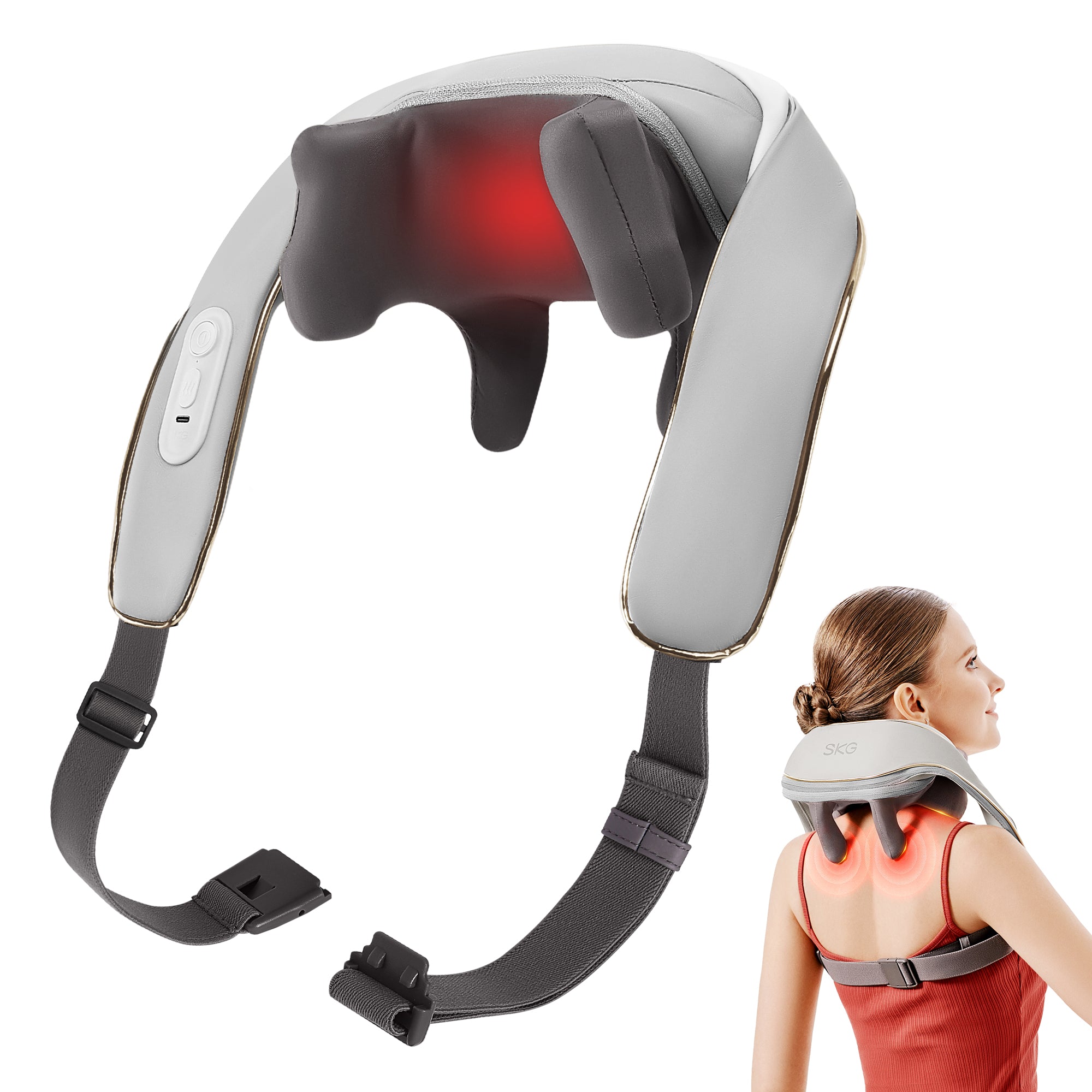 SKG H5 Mini Cordless Shiatsu Neck and Shoulder Massager with Heat