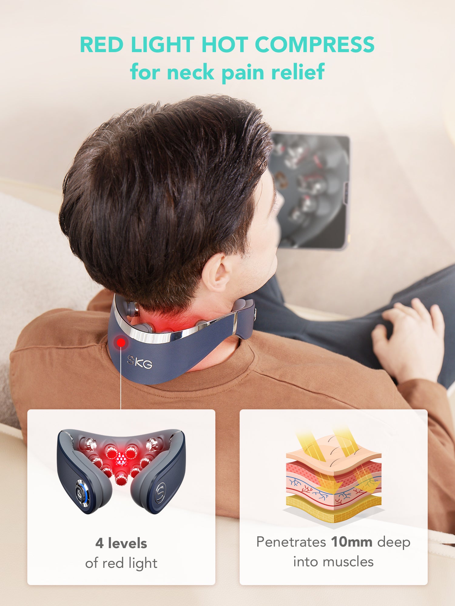 SKG G7 PRO-FOLD Foldable Neck Massager with Heat