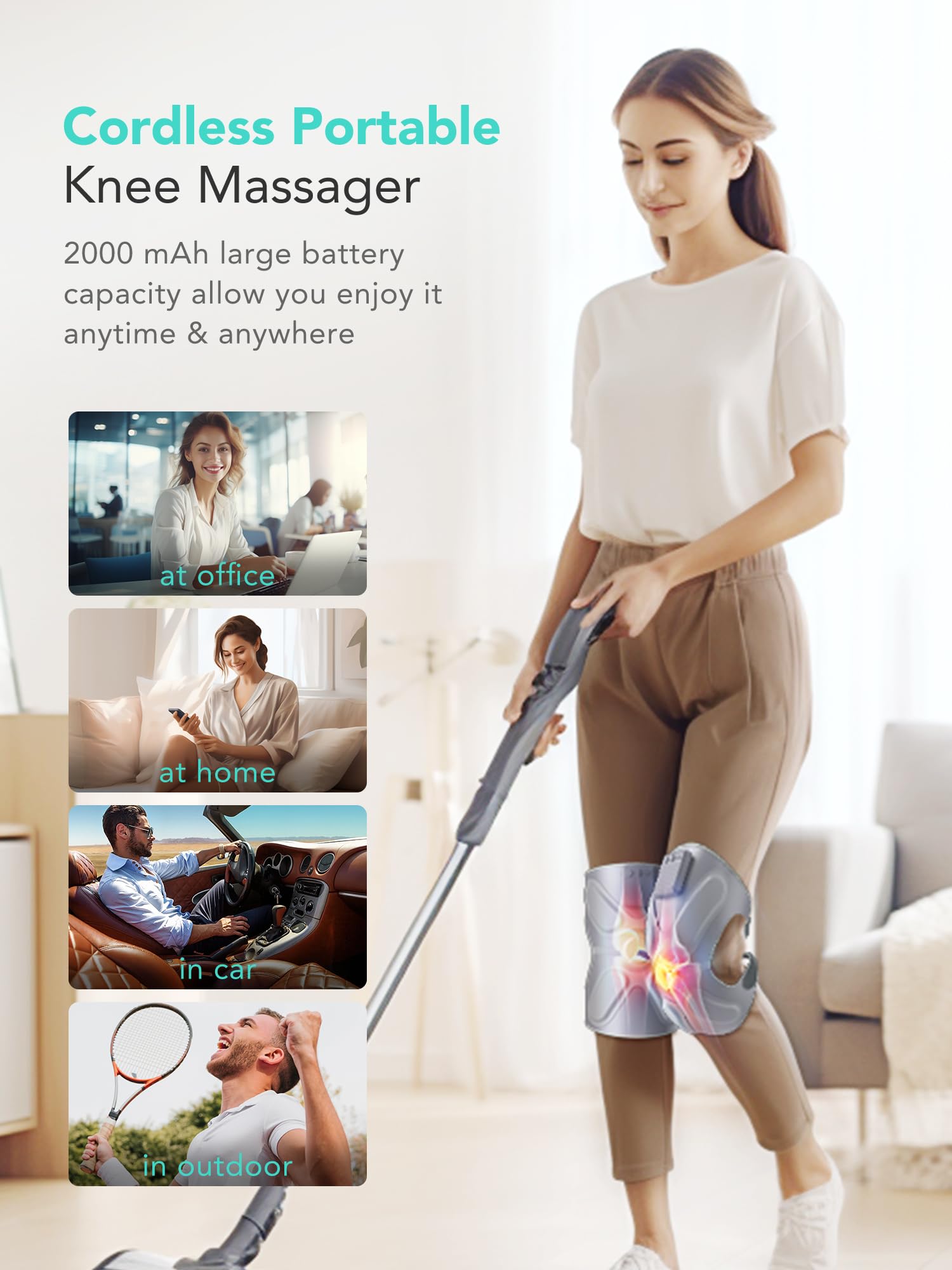 SKG W3 Pro Knee Massager with Heat and Vibration