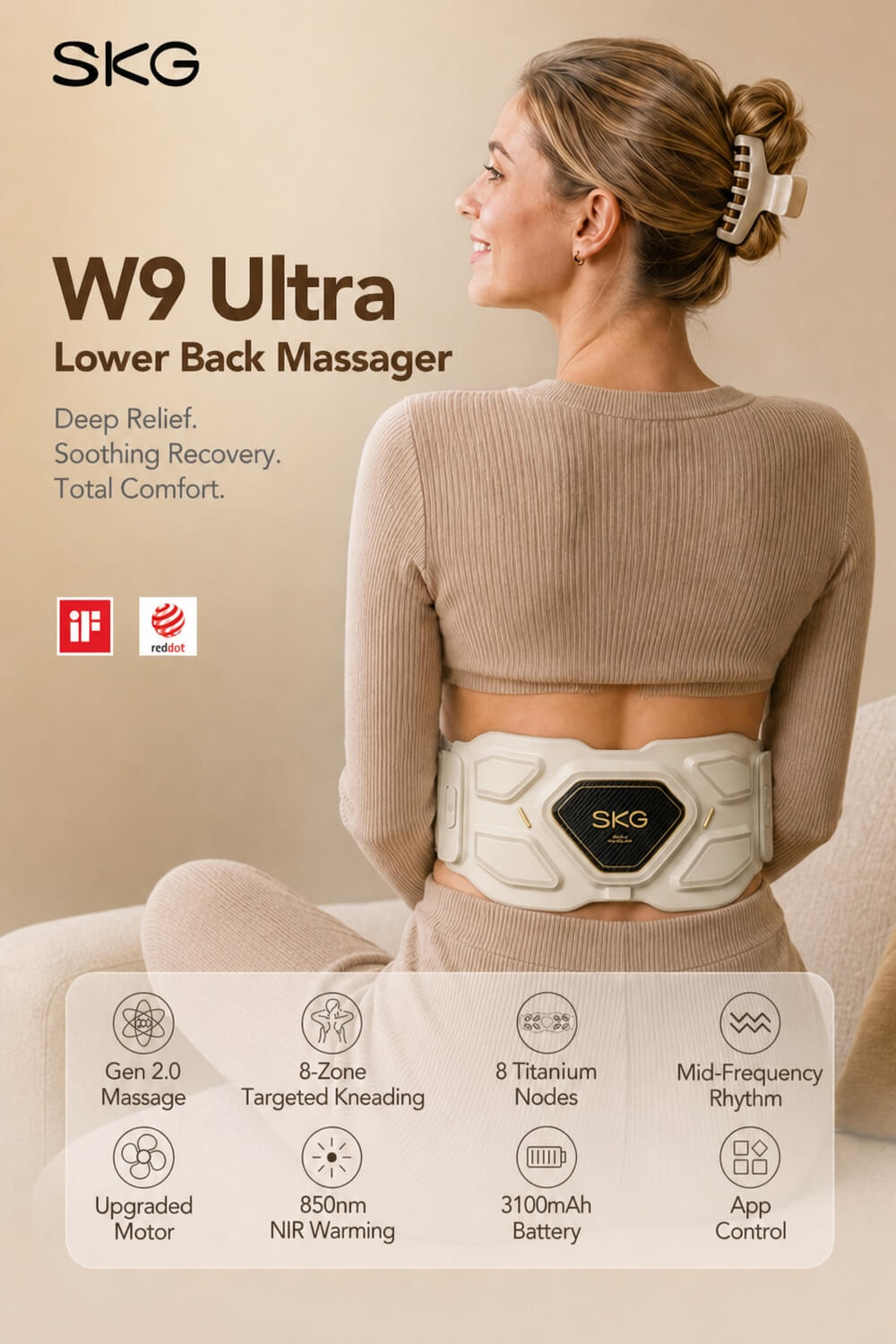 SKG W9 Ultra Lower Back Massager