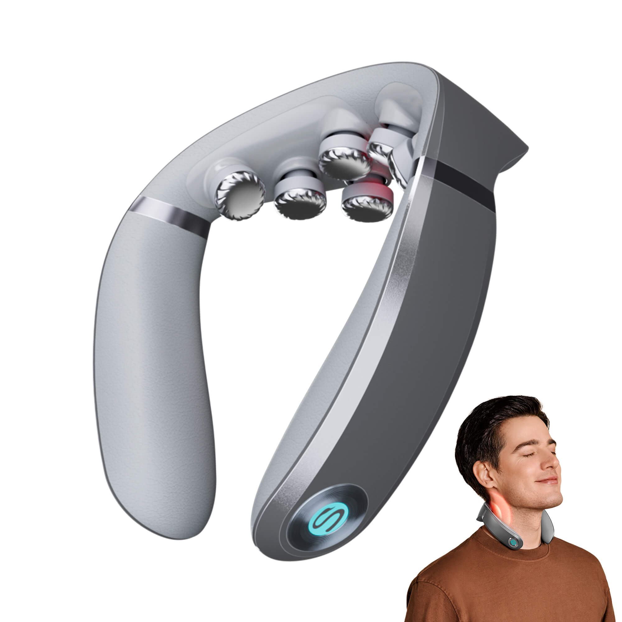 SKG G7 Pro Max 9D Neck and Shoulder Massager with TENS EMS Dual Pulse, Red Light Heat Therapy, APP Control – Wireless Portable Neck Pain Relief Device for Office, Travel & Home