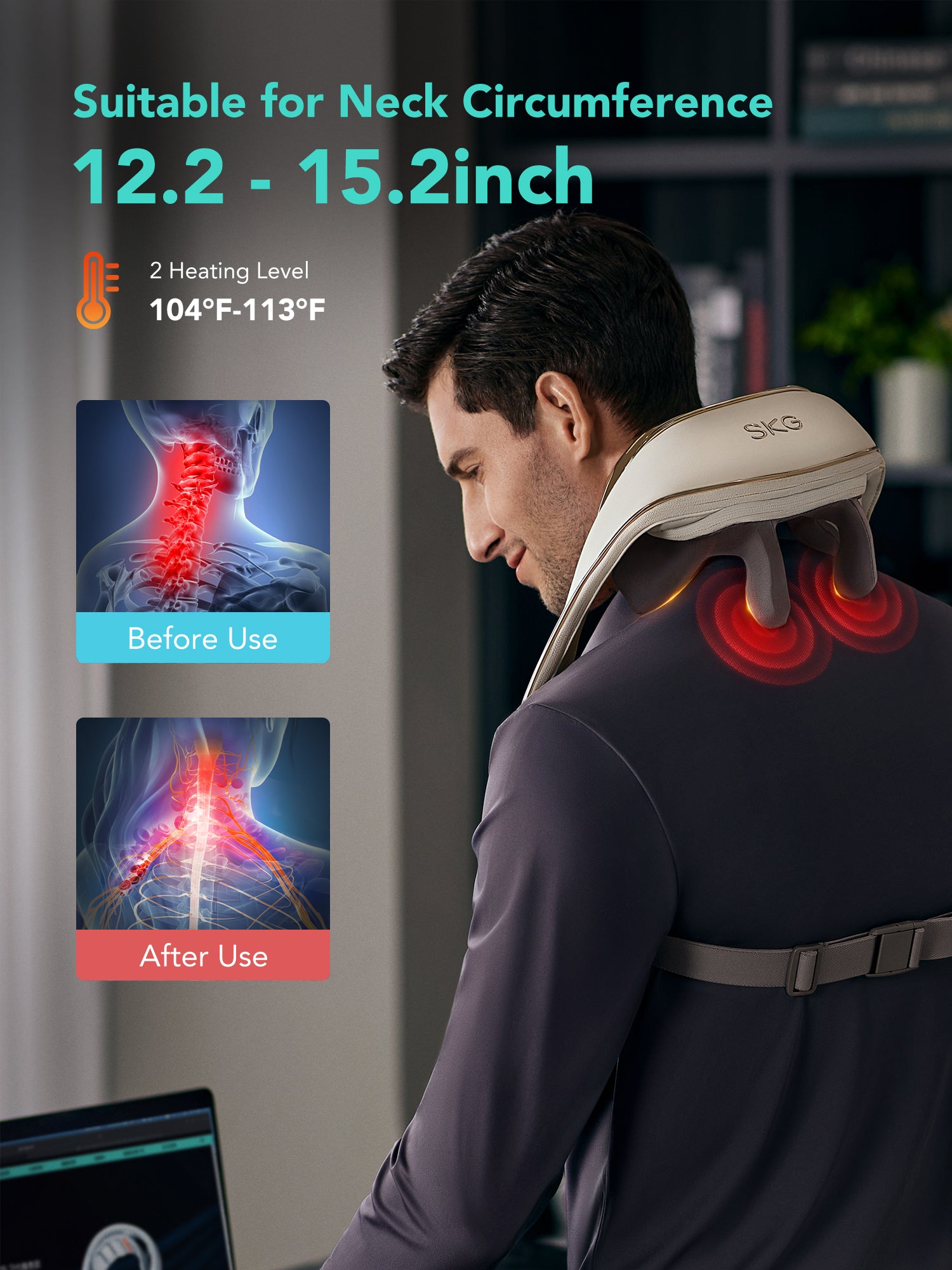 SKG H5 Cordless Shiatsu Neck and Shoulder Massager with Heat
