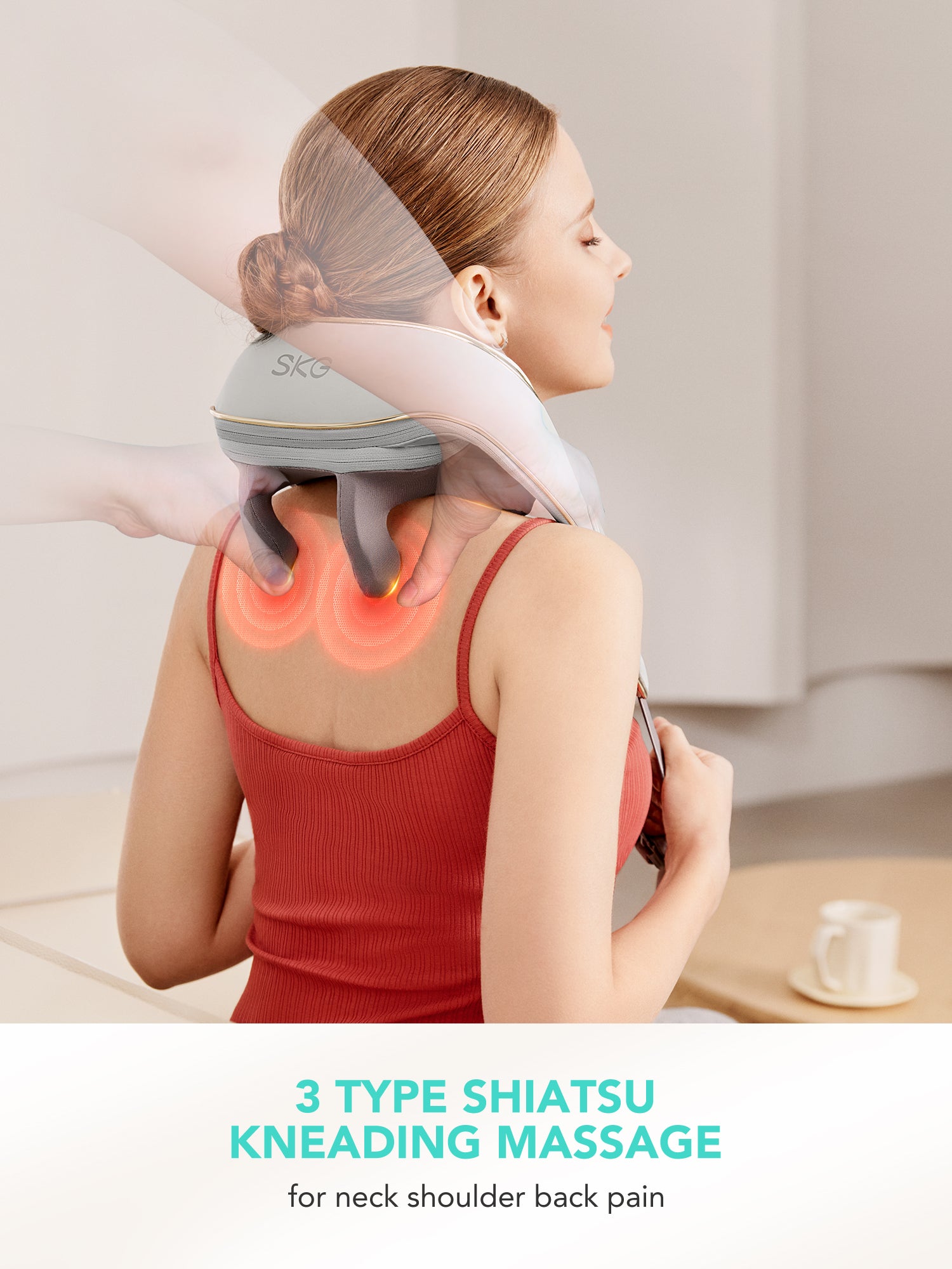 SKG H5 Cordless Shiatsu Neck and Shoulder Massager with Heat