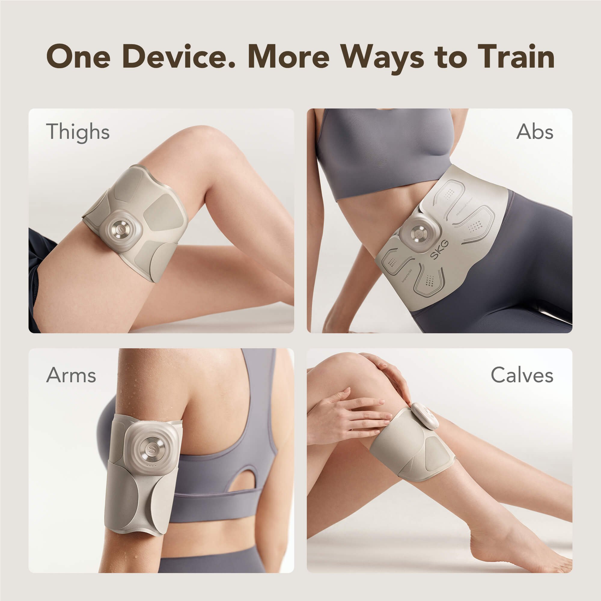 SKG QS500 3-in-1 EMS Ab Trainer with TENS & Red Light Heat Therapy — 5 Workout Modes, 9 Intensity Levels, 3100mAh Rechargeable Belt for Core Toning & Muscle Relief