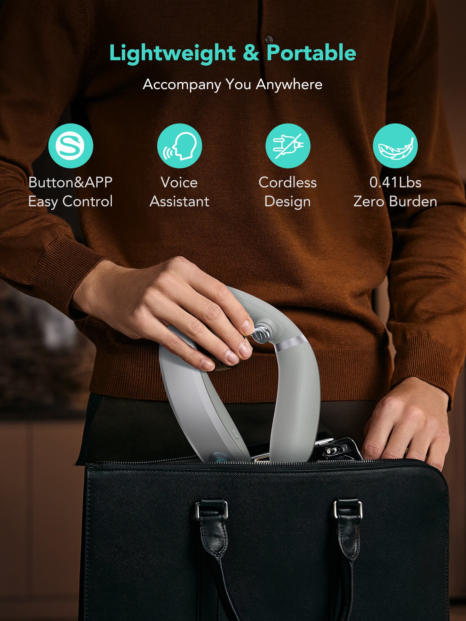 SKG G7 Pro Max 9D Neck and Shoulder Massager with TENS EMS Dual Pulse, Red Light Heat Therapy, APP Control – Wireless Portable Neck Pain Relief Device for Office, Travel & Home