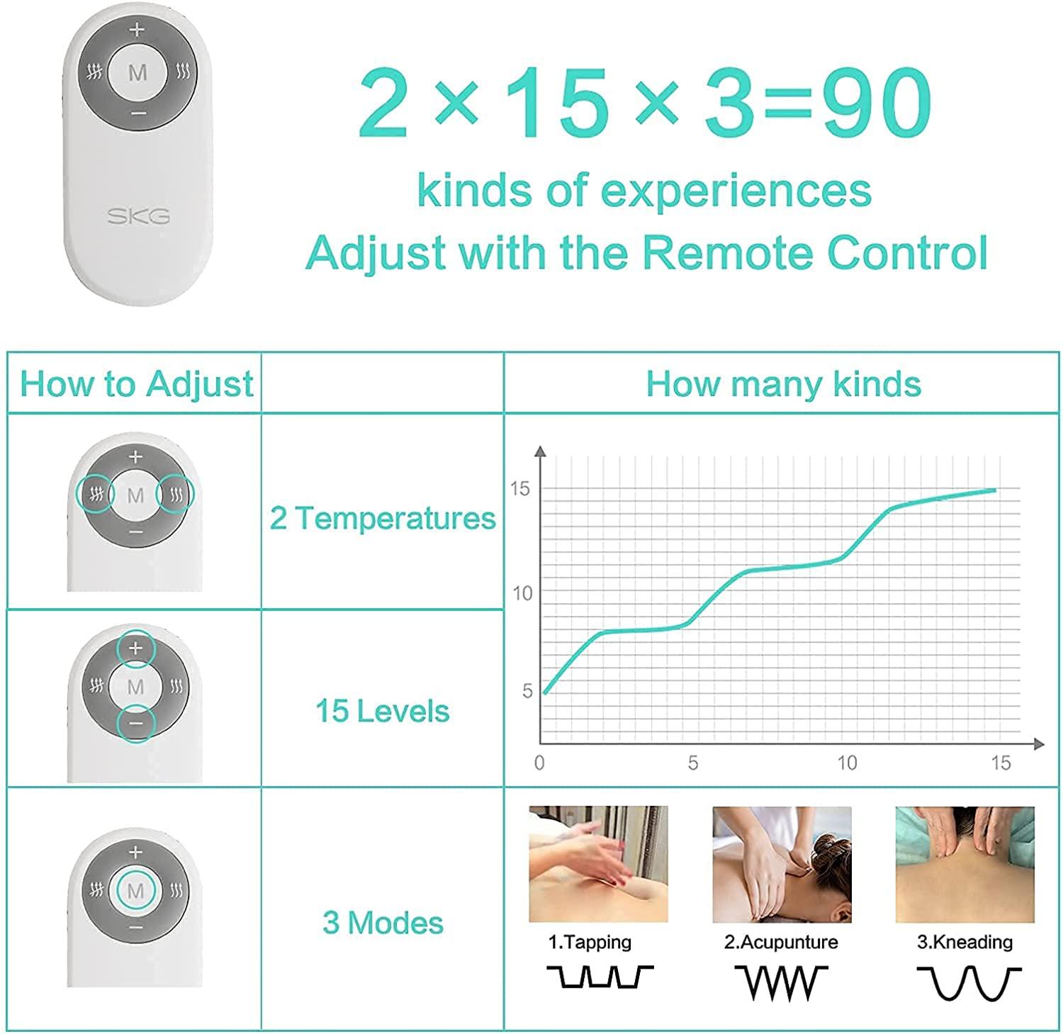 SKG K4356 Tens Intelligent Neck Massager for Pain Relief with Heat