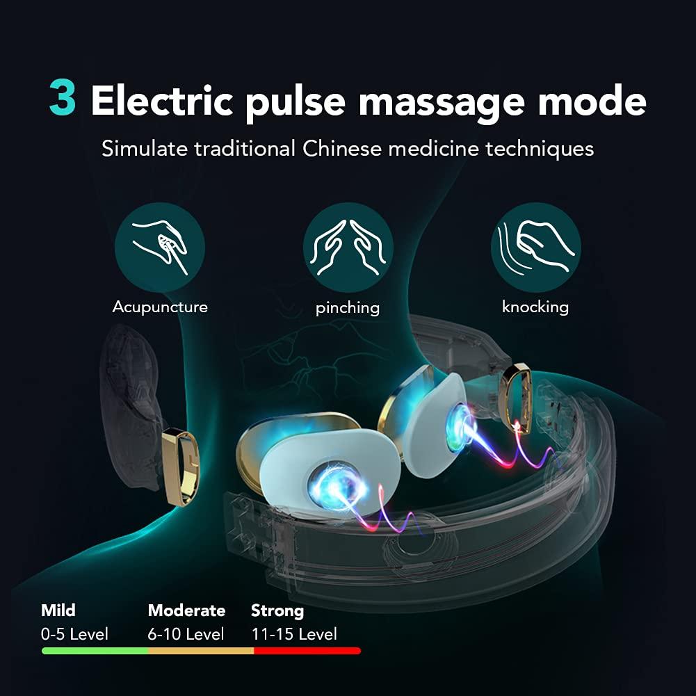 SKG 4098E Cordless Pulse Neck Massager with Heat for Pain Relief