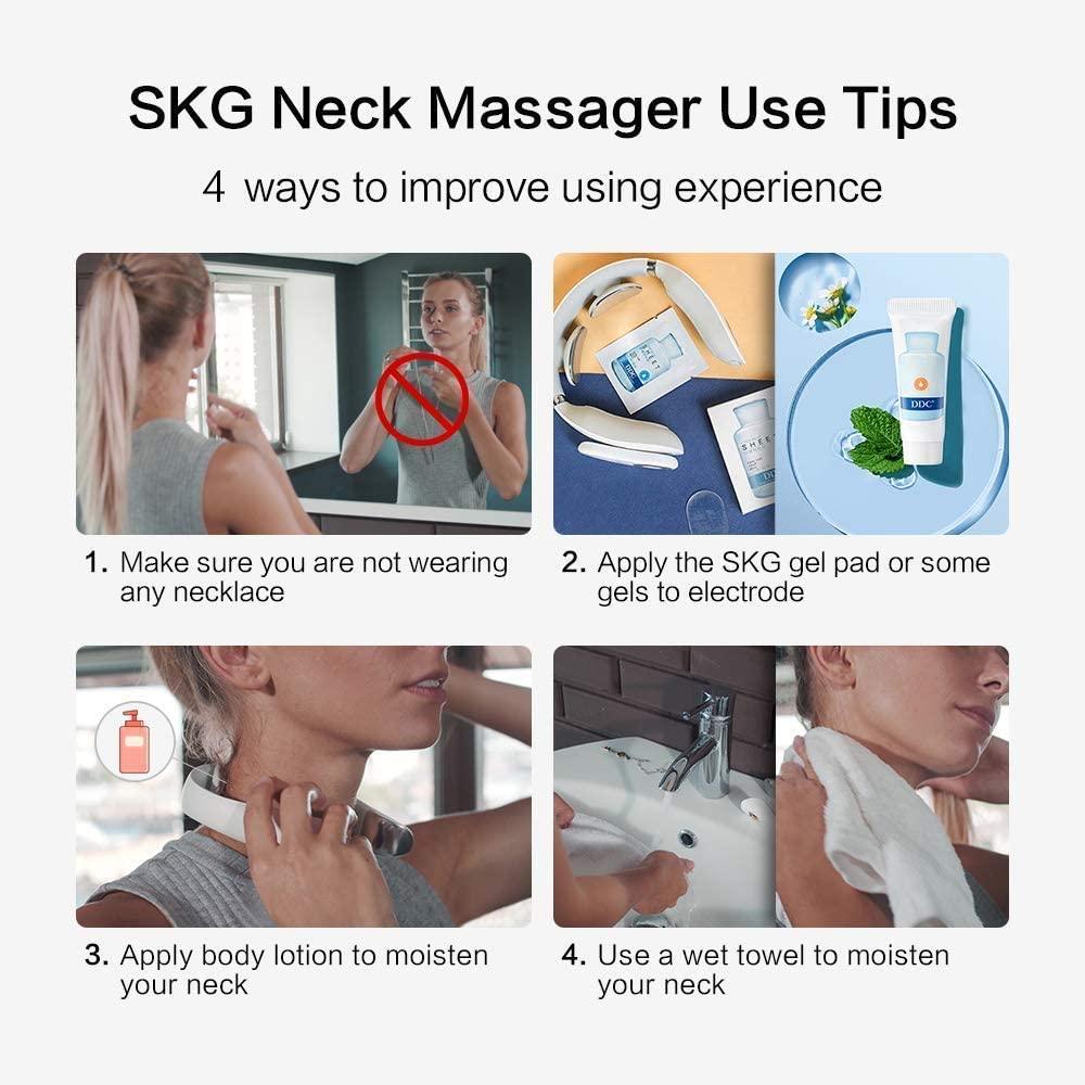 SKG K6 Neck Massager for Neck Pain Relief, Intelligent Cordless Neck R