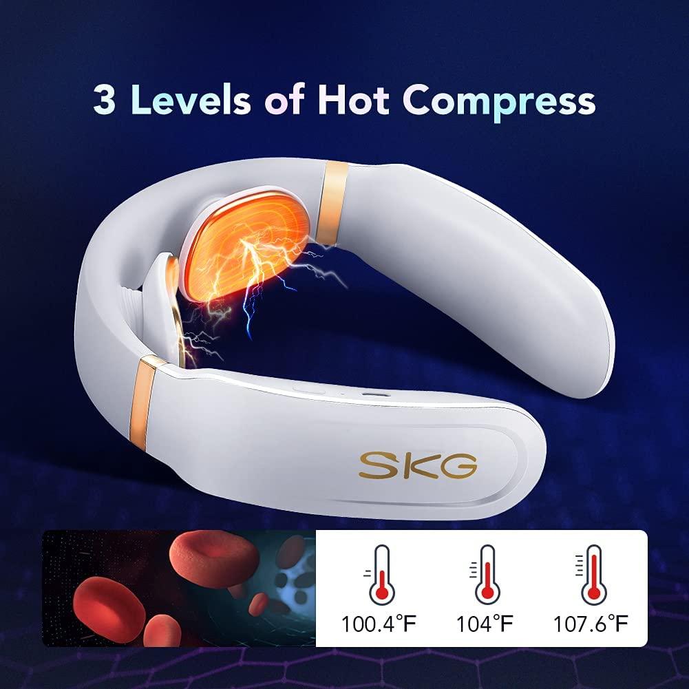 SKG K6 Electric Pulse Neck Massager with Heat for Neck Pain Relief - SKG