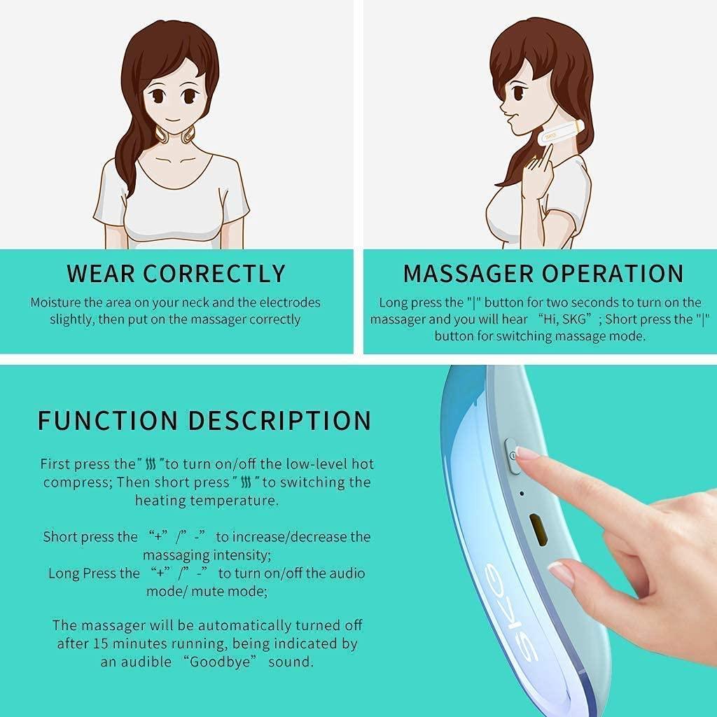 SKG Neck Massager with Heat, Cordless Deep Tissue Vibration Infrared  Massager for Pain Relief, G7 PR…See more SKG Neck Massager with Heat,  Cordless