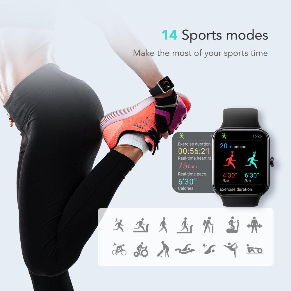 Smart Watch, Fitness Tracker with Heart Rate Blood Oxygen Sleep Monitor,  1.7 DIY Full Touch Screen Smartwatch for Women Men,Waterproof Fitness  Watch
