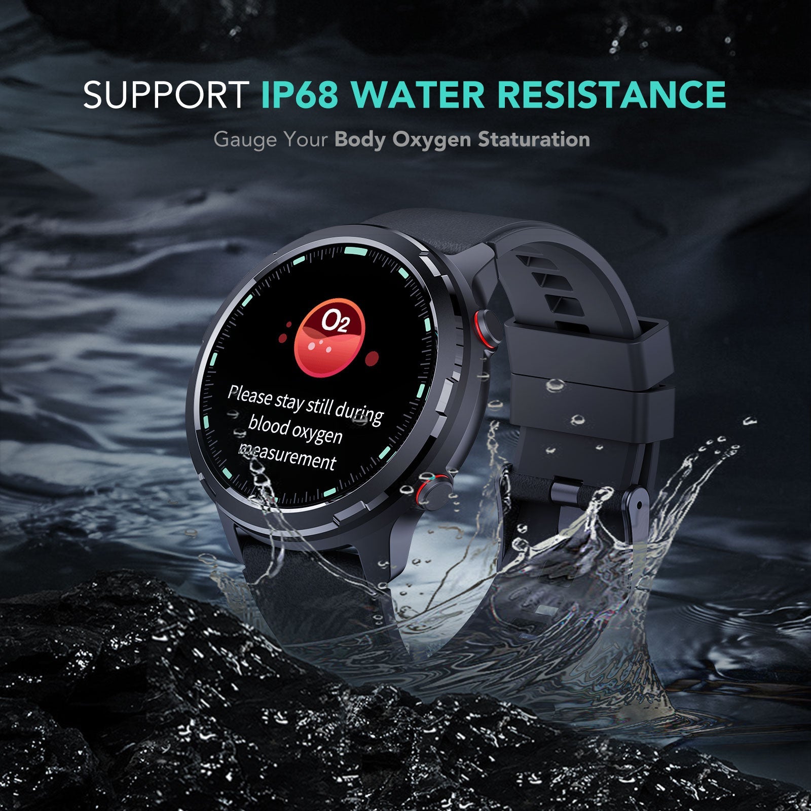 SKG V9C Smart Watch for Men Women Smartwatch with GPS for Android iPhone Fitness Tracker with Heart Rate SpO2 Sleep Monitor IP68 Waterproof Multi Sports Dials Outdoor Compass Ideal Gift